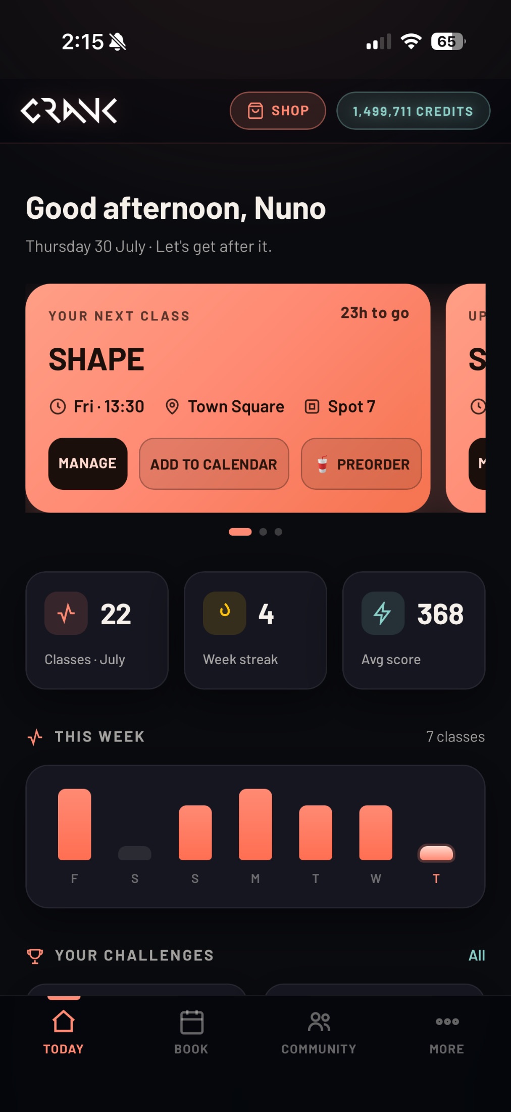 CRANK app screenshot