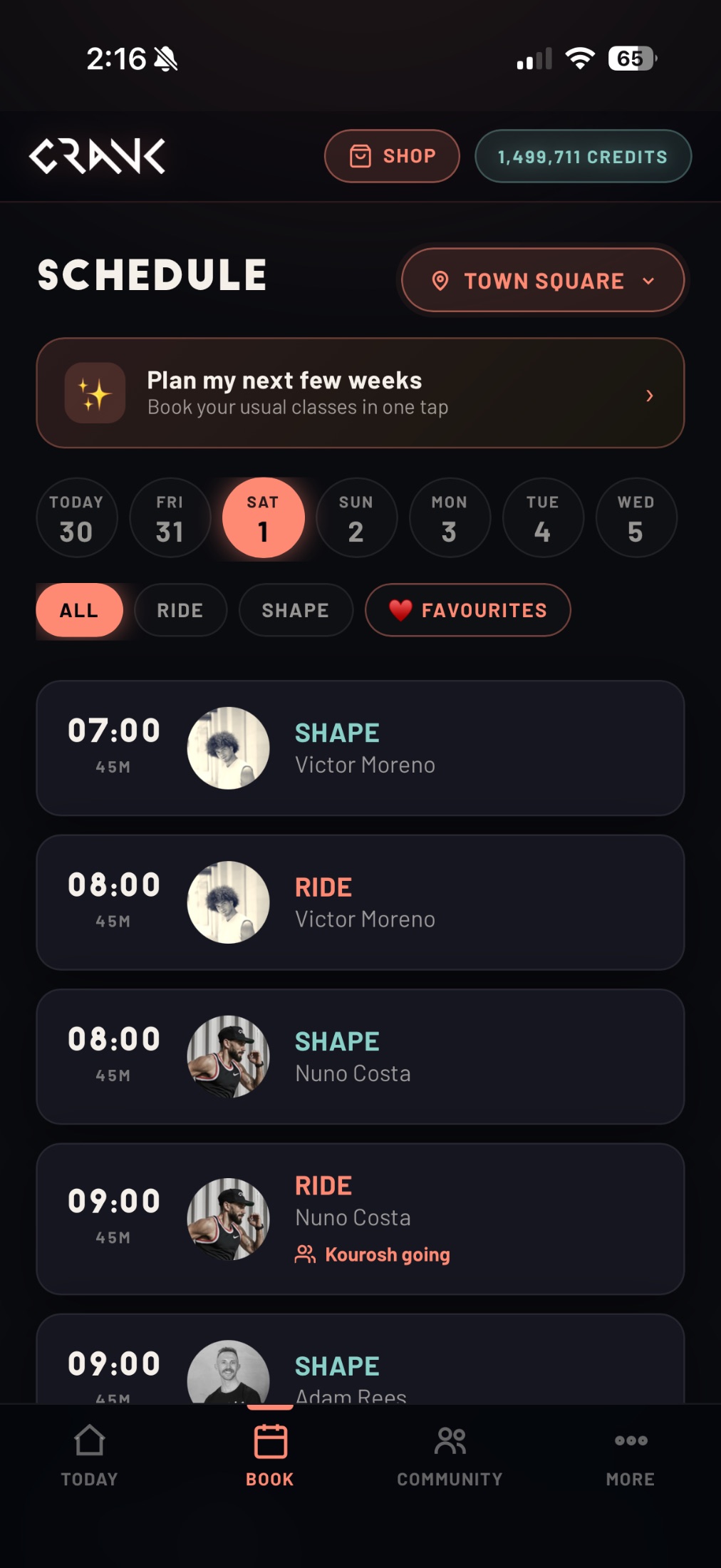 CRANK app screenshot